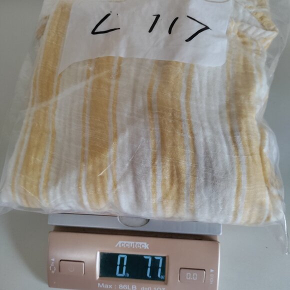 ANTHROPOLOGIE By Anthropologie Side-Button Yellow White Top Women Size L - Picture 10 of 10